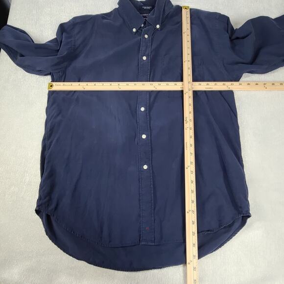 Hathaway Sport men's silk button-down shirt blue Size Large long sleeve - Picture 6 of 9